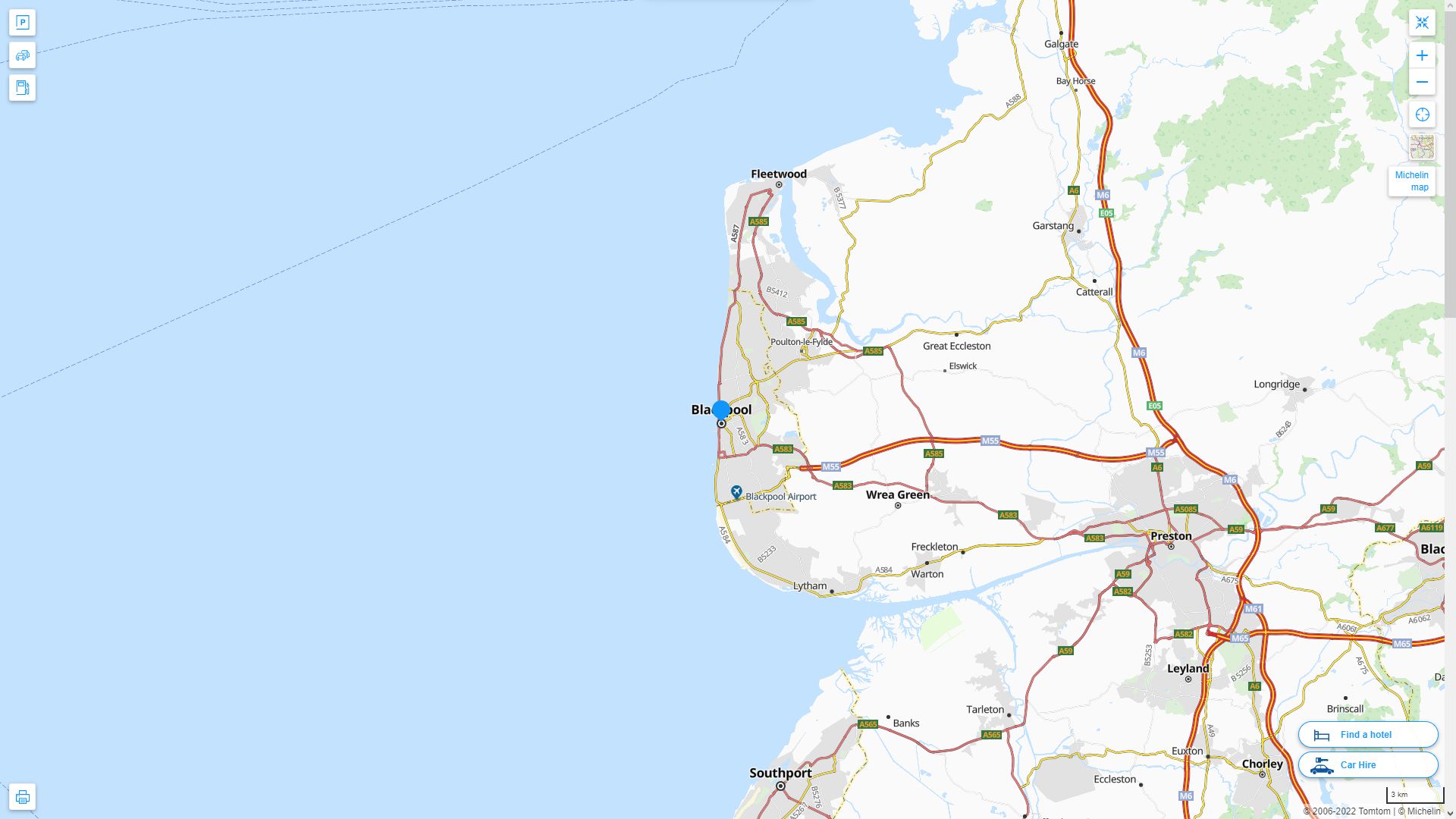 Blackpool Highway and Road Map